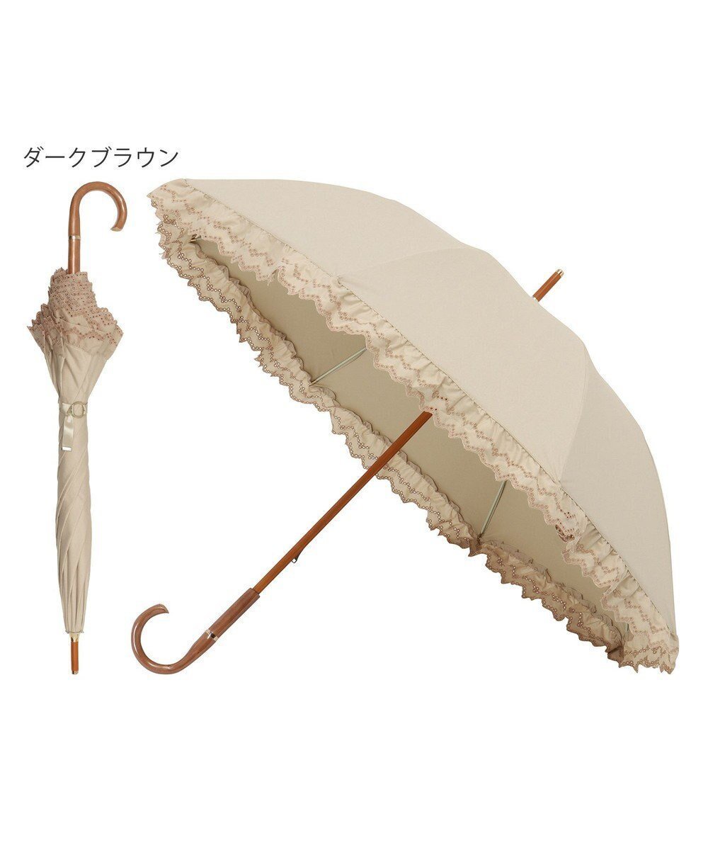 【ムーンバット/MOONBAT】のGRACY(グレイシー) 晴雨兼用日傘 長傘 T/C Eyelet lace Frill インテリア・キッズ・メンズ・レディースファッション・服の通販 founy(ファニー) 　ファッション　Fashion　レディースファッション　WOMEN　傘 / レイングッズ　Umbrellas/Rainwear　おすすめ　Recommend　ベーシック　Basic　傘　Umbrella　日傘　Parasol　ベージュ|ID: prp329100003282140 ipo3291000000029231430