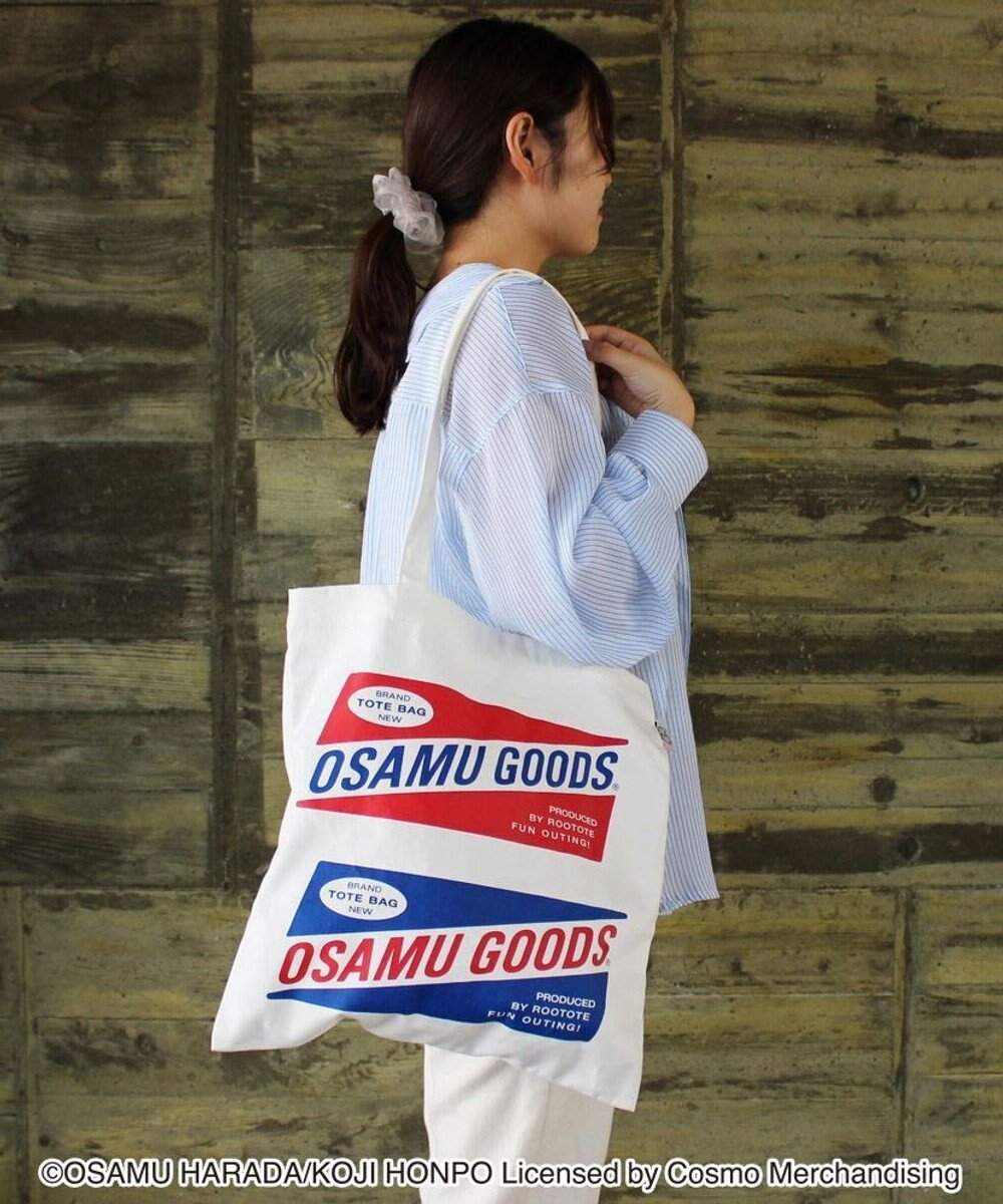 【ルートート/ROOTOTE】の4722【オサムグッズ】OSAMU GOODS(R)×ROOTOTE トール・フラット インテリア・キッズ・メンズ・レディースファッション・服の通販 founy(ファニー) 　ファッション　Fashion　レディースファッション　WOMEN　バッグ　Bag　イラスト　Illustration　カメラ　Camera　チェック　Check　フラット　Flat　ポケット　Pocket　ワンポイント　One Point　01:ロゴ|ID: prp329100003285896 ipo3291000000022685588