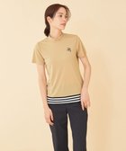 【ダックス ゴルフ/DAKS GOLF】の【WOMEN / 一枚で決まる!】強撚スムース 半袖ボーダーモックネック ベージュ系|ID: prp329100003296696 ipo3291000000027016133