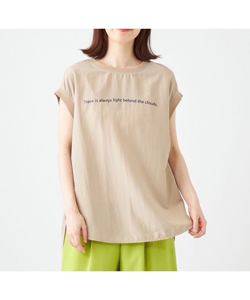 【シェアパーク/SHARE PARK】のライトタッチ裾テールロゴTシャツ 人気、トレンドファッション・服の通販 founy(ファニー) 　ファッション　Fashion　レディースファッション　WOMEN　トップス・カットソー　Tops/Tshirt　シャツ/ブラウス　Shirts/Blouses　ロング / Tシャツ　T-Shirts　S/S・春夏　Ss・Spring/Summer　おすすめ　Recommend　イレギュラー　Irregular　トレンド　Trend　ノースリーブ　No Sleeve　フロント　Front　プリント　Print　夏　Summer　春　Spring　 other-1|ID: prp329100003300403 ipo3291000000029173350