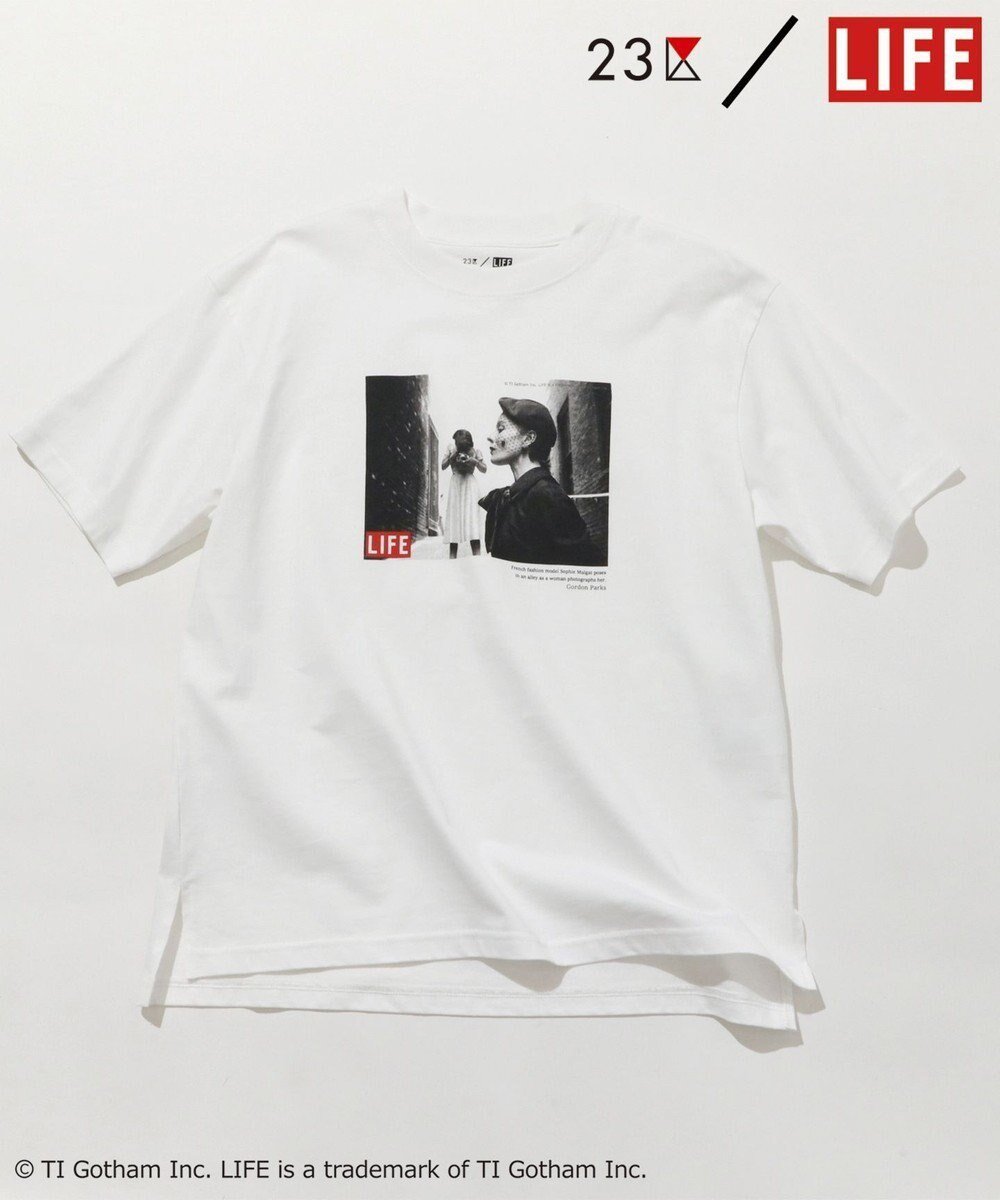 【23区/NIJYUSANKU】の【23区/LIFE】PHOTO Tシャツ インテリア・キッズ・メンズ・レディースファッション・服の通販 founy(ファニー) 　ファッション　Fashion　レディースファッション　WOMEN　トップス・カットソー　Tops/Tshirt　シャツ/ブラウス　Shirts/Blouses　ロング / Tシャツ　T-Shirts　カットソー　Cut and Sewn　春　Spring　カットソー　Cut And Sew　クラシカル　Classical　コレクション　Collection　コンパクト　Compact　雑誌　Magazine　ビビッド　Vivid　フランス　France　プリント　Print　ベーシック　Basic　モノトーン　Monotone　S/S・春夏　Ss・Spring/Summer　夏　Summer　2023春夏・S/S　Ss,Spring/Summer,2023　2023年　2023　ホワイト系|ID: prp329100003313674 ipo3291000000029173050