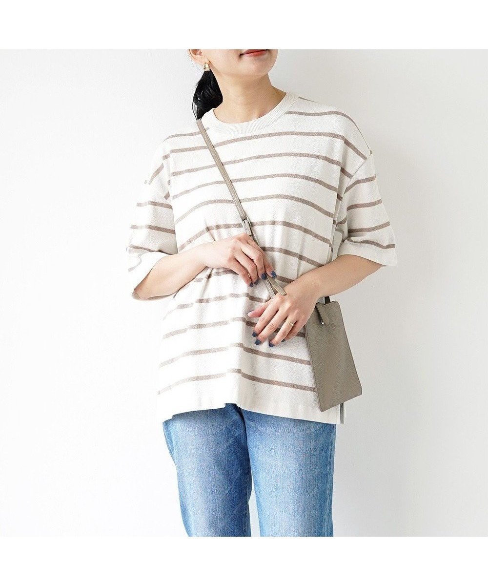 【ホワイトメイルズ/WHITE MAILS】の【UNISEX】PAPER YARN BORDER KINT PULLOVER T-シャツ インテリア・キッズ・メンズ・レディースファッション・服の通販 founy(ファニー) 　ファッション　Fashion　レディースファッション　WOMEN　トップス・カットソー　Tops/Tshirt　シャツ/ブラウス　Shirts/Blouses　ロング / Tシャツ　T-Shirts　プルオーバー　Pullover　カットソー　Cut and Sewn　カットソー　Cut And Sew　吸水　Water Absorption　抗菌　Antibacterial　軽量　Lightweight　ドロップ　Drop　バランス　Balance　ボーダー　Border　ユニセックス　Unisex　リラックス　Relax　冬　Winter　A/W・秋冬　Aw・Autumn/Winter・Fw・Fall-Winter　S/S・春夏　Ss・Spring/Summer　おすすめ　Recommend　夏　Summer　エレガント 上品　Elegant　ライトグレー|ID: prp329100003314384 ipo3291000000026767592