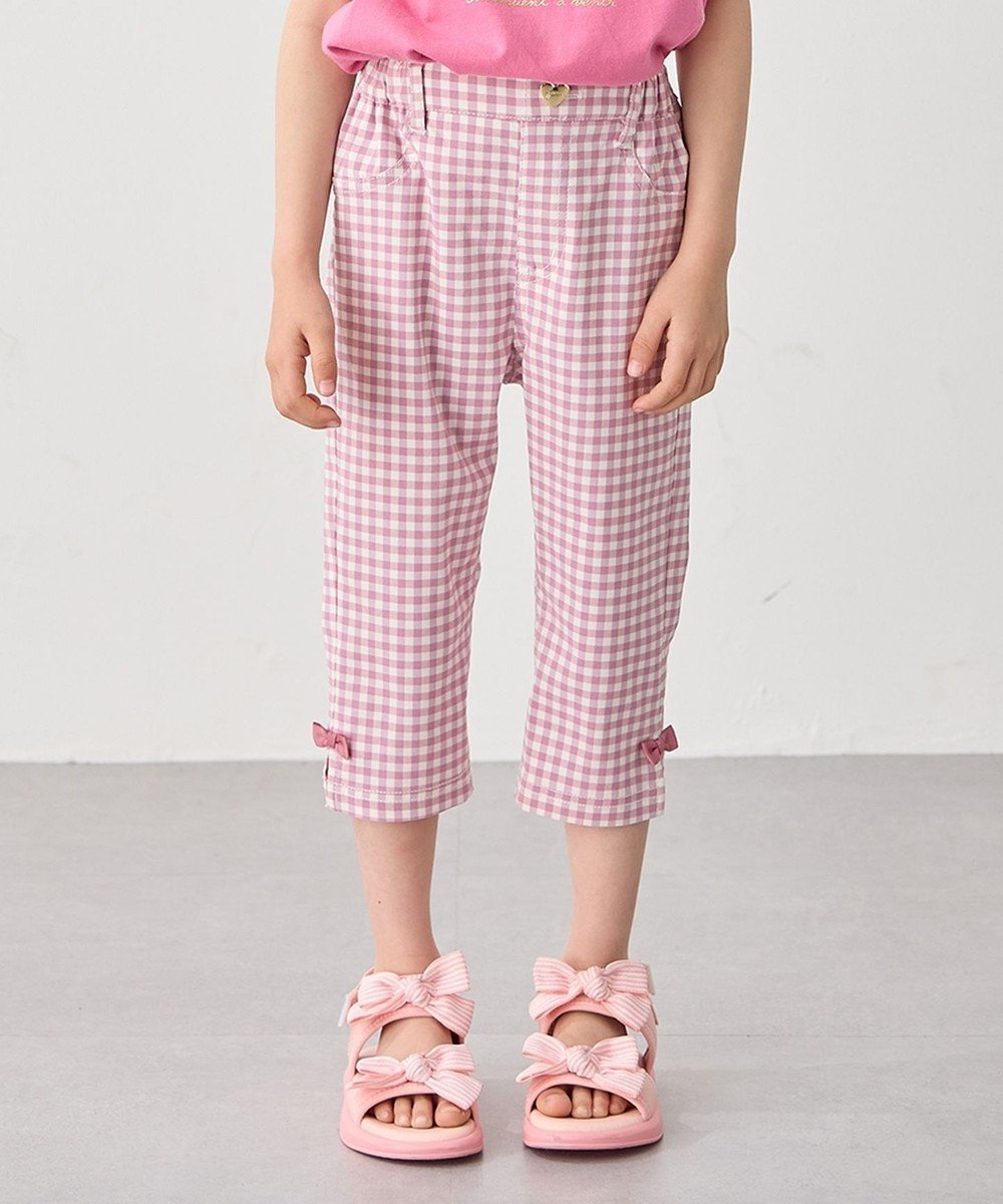 【エニファム/any FAM / KIDS】の接触冷感 しろくま パンツ インテリア・キッズ・メンズ・レディースファッション・服の通販 founy(ファニー) 　ファッション　Fashion　キッズファッション　Fashion for Kids　ボトムス　Bottoms　春　Spring　ストレッチ　Stretch, Stretchy Fabric　ポケット　Pocket, Pocket Detail　リボン　Ribbon, Bow　S/S・春夏　SS, Spring/Summer, Warm Season　おすすめ　Recommended / Our Picks　夏　Summer　ピンク×ギンガム|ID: prp329100003314410 ipo3291000000032633168