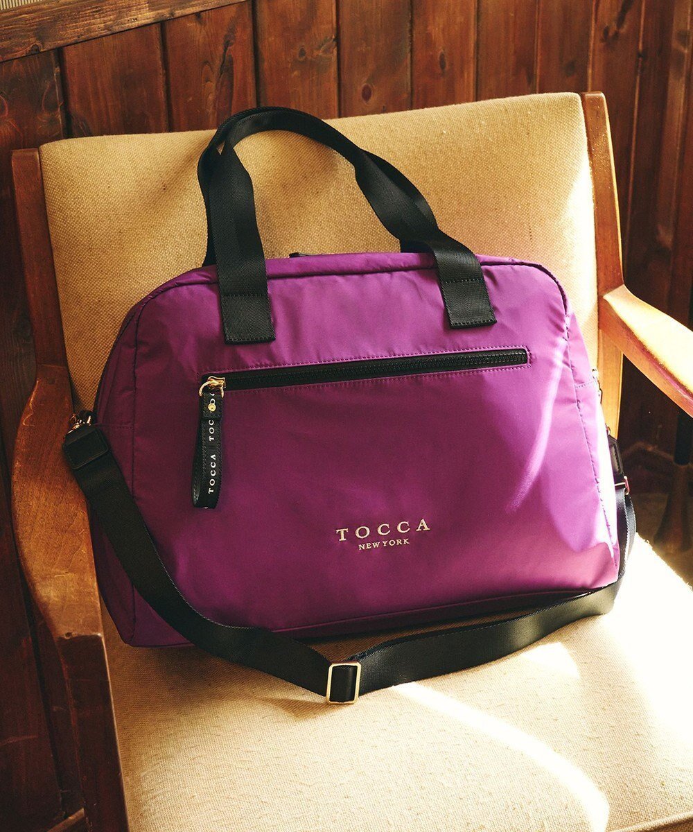 【トッカ/TOCCA】の【WEB&一部店舗限定】【A4サイズ対応】CAROVANA BOSTON ボストンバッグ インテリア・キッズ・メンズ・レディースファッション・服の通販 founy(ファニー) 　ファッション　Fashion　レディースファッション　WOMEN　バッグ　Bag　イタリア　Italy　クラウン　Crown　シューズ　Shoes　ショルダー　Shoulder　シンプル　Simple　ジップ　Zip　スポーツ　Sports　財布　Wallet　トラベル　Travel　フォルム　Form　ベーシック　Basic　ボストン　Boston　ボストンバッグ　Boston Bag　ポケット　Pocket　リュクス　Luxe　旅行　Travel　スーツケース キャリーケース　Suitcase　パープル系|ID: prp329100003318633 ipo3291000000029173273