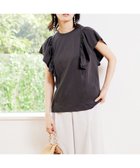 【アンフィーロ 自由区/UNFILO】の【吸水速乾/マシンウォッシャブル】フリルスリーブ Tシャツ グレー系|ID: prp329100003341338 ipo3291000000028397059