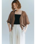 【イェッカ ヴェッカ/YECCA VECCA】のシアーニットVネックカーディガン Brown|ID: prp329100003387635 ipo3291000000027026112