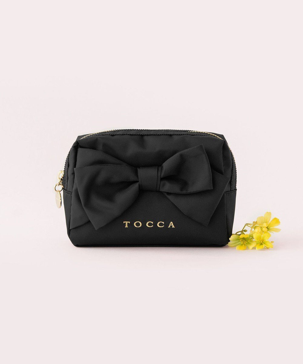 【トッカ/TOCCA】のRIBBON KNOT POUCH ポーチ インテリア・キッズ・メンズ・レディースファッション・服の通販 founy(ファニー) 　ファッション　Fashion　レディースファッション　WOMEN　財布　Wallets　ポーチ　Pouches　ギフト プレゼント　Gift Present　コンパクト　Compact　フォルム　Form　フロント　Front　ポケット　Pocket　ポーチ　Pouch　モチーフ　Motif　リボン　Ribbon　エレガント 上品　Elegant　財布　Wallet　ブラック系|ID: prp329100003417190 ipo3291000000028437364