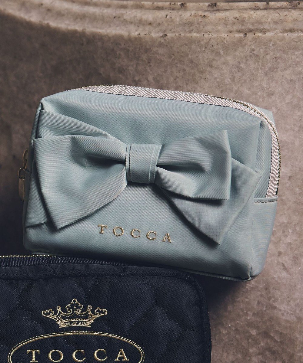 【トッカ/TOCCA】のRIBBON KNOT POUCH ポーチ インテリア・キッズ・メンズ・レディースファッション・服の通販 founy(ファニー) 　ファッション　Fashion　レディースファッション　WOMEN　財布　Wallets　ポーチ　Pouches　ギフト プレゼント　Gift Present　コンパクト　Compact　フォルム　Form　フロント　Front　ポケット　Pocket　ポーチ　Pouch　モチーフ　Motif　リボン　Ribbon　エレガント 上品　Elegant　財布　Wallet　トッカブルー系|ID: prp329100003417190 ipo3291000000028437367