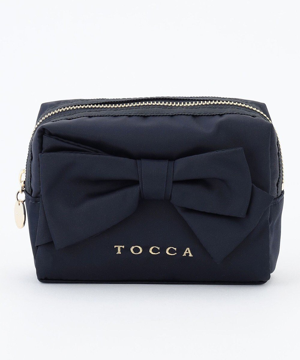 【トッカ/TOCCA】のRIBBON KNOT POUCH ポーチ インテリア・キッズ・メンズ・レディースファッション・服の通販 founy(ファニー) 　ファッション　Fashion　レディースファッション　WOMEN　財布　Wallets　ポーチ　Pouches　ギフト プレゼント　Gift Present　コンパクト　Compact　フォルム　Form　フロント　Front　ポケット　Pocket　ポーチ　Pouch　モチーフ　Motif　リボン　Ribbon　エレガント 上品　Elegant　財布　Wallet　ネイビー系|ID: prp329100003417190 ipo3291000000028437369