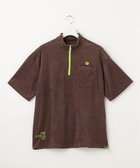 【ピーダブリュサーキュラス/PW CIRCULUS / MEN】のGOLF 【MEN】パイル ハーフジップ ポケット モックネック シャツ ダークブラウン系|ID:prp329100003418729