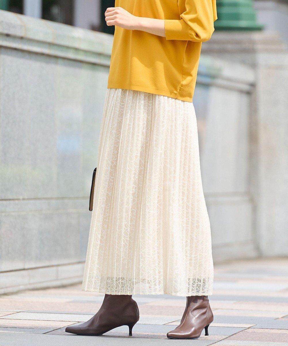 【自由区/JIYU-KU】の【セットアップ対応・ウエストゴム・洗える】ラッセルレース スカート インテリア・キッズ・メンズ・レディースファッション・服の通販 founy(ファニー) 　ファッション　Fashion　レディースファッション　WOMEN　セットアップ　Setup　スカート　Skirt　A/W・秋冬　Aw・Autumn/Winter・Fw・Fall-Winter　おすすめ　Recommend　シンプル　Simple　セットアップ　Set Up　プリーツ　Pleats　ラッセル　Russell　レース　Race　エレガント 上品　Elegant　洗える　Washable　ベージュ系|ID: prp329100003419487 ipo3291000000023987872