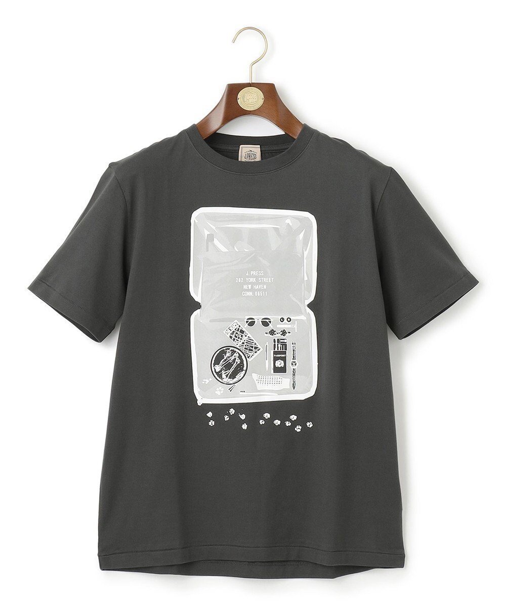 【ジェイ プレス/J.PRESS / MEN】の【WEB限定】グラフィック Tシャツ インテリア・キッズ・メンズ・レディースファッション・服の通販 founy(ファニー) 　ファッション　Fashion　メンズファッション　MEN　トップス・カットソー　Tops/Tshirt/Men　シャツ　Shirts　S/S・春夏　Ss・Spring/Summer　カットソー　Cut And Sew　グラフィック　Graphic　ジャケット　Jacket　スーツケース キャリーケース　Suitcase　フィット　Fit　メンズ　Mens　モチーフ　Motif　レギュラー　Regular　夏　Summer　旅行　Travel　春　Spring　グレー系|ID: prp329100003419590 ipo3291000000029087612