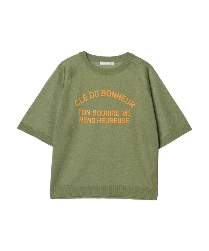 【グリーンパークス/Green Parks】のシアーロゴニットプルオーバー インテリア・キッズ・メンズ・レディースファッション・服の通販 founy(ファニー) https://founy.com/ ファッション Fashion レディースファッション Fashion for Women トップス・カットソー Cut & Sew Tops ニット Knit Tops & Sweaters カジュアルプルオーバー・ニットトップス Pullovers & Knit Tops / Casual Pullovers スリーブ Sleeve, Long Sleeve / Short Sleeve セーター Sweater, Knitwear フロント Front, Front Design ポケット Pocket, Pocket Detail A/W・秋冬 Autumn/Winter |ID: prp329100003441495 ipo3291000000032581443