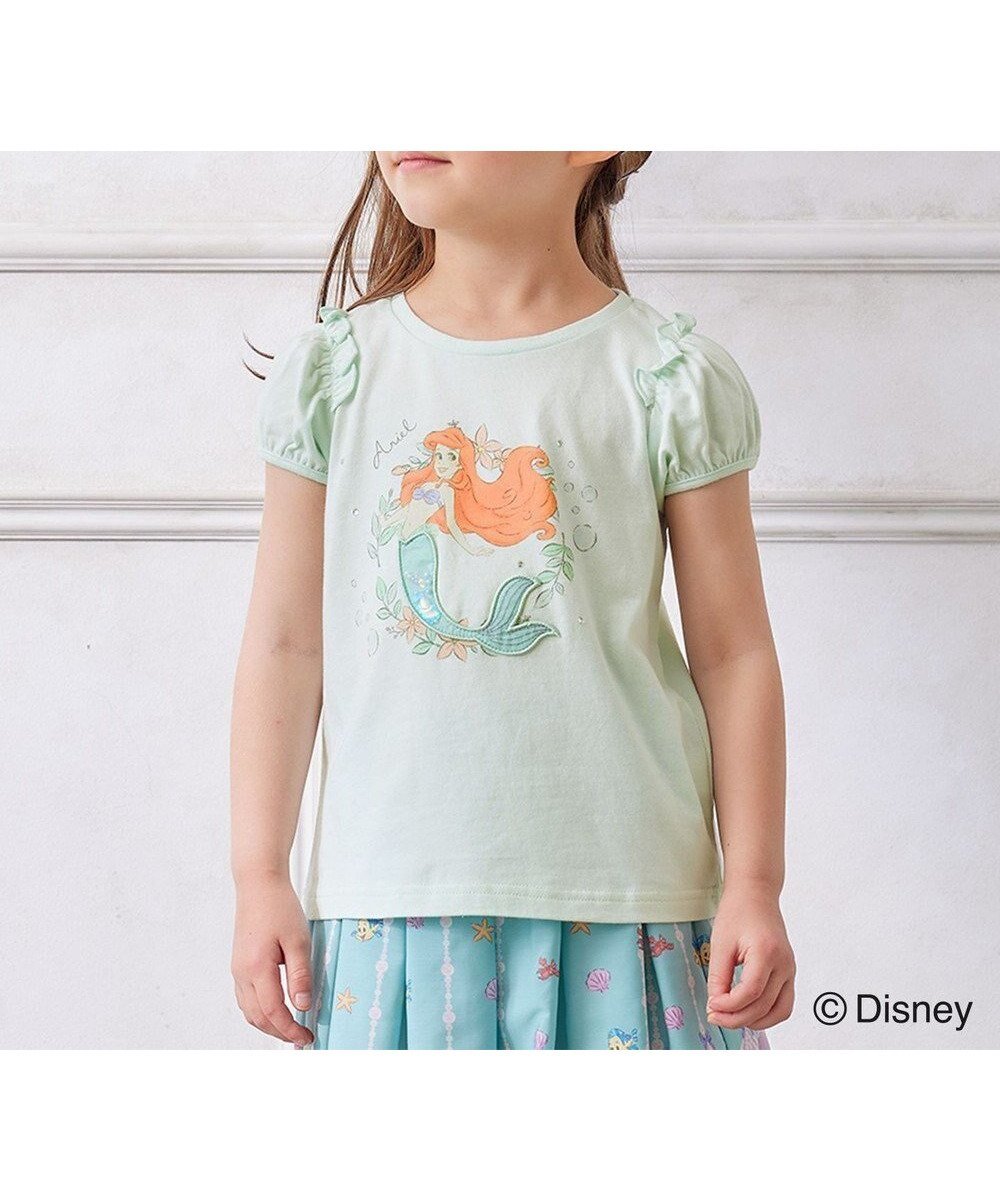 【エニファム/any FAM / KIDS】の【ディズニープリンセス】アート Tシャツ インテリア・キッズ・メンズ・レディースファッション・服の通販 founy(ファニー) 　ファッション　Fashion　キッズファッション　KIDS　トップス・カットソー　Tops/Tees/Kids　春　Spring　カットソー　Cut And Sew　ストーン　Stone　スマホ　Smartphone　スリーブ　Sleeve　チュール　Tulle　ドレス　Dress　フリル　Frills　ポケット　Pocket　モチーフ　Motif　リボン　Ribbon　再入荷　Restock/Back In Stock/Re Arrival　S/S・春夏　Ss・Spring/Summer　夏　Summer　ミント|ID: prp329100003441509 ipo3291000000029436953