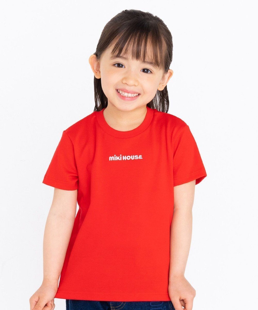 【ミキハウスホットビスケッツ/MIKI HOUSE HOT BISCUITS / KIDS】の【ミキハウス】【70-150cm】 半袖Tシャツ インテリア・キッズ・メンズ・レディースファッション・服の通販 founy(ファニー) 　ファッション　Fashion　キッズファッション　KIDS　トップス・カットソー　Tops/Tees/Kids　S/S・春夏　Ss・Spring/Summer　おすすめ　Recommend　カットソー　Cut And Sew　シンプル　Simple　エレガント 上品　Elegant　人気　Popularity　半袖　Short Sleeve　吸水　Water Absorption　夏　Summer　春　Spring　赤|ID: prp329100003463625 ipo3291000000029387052