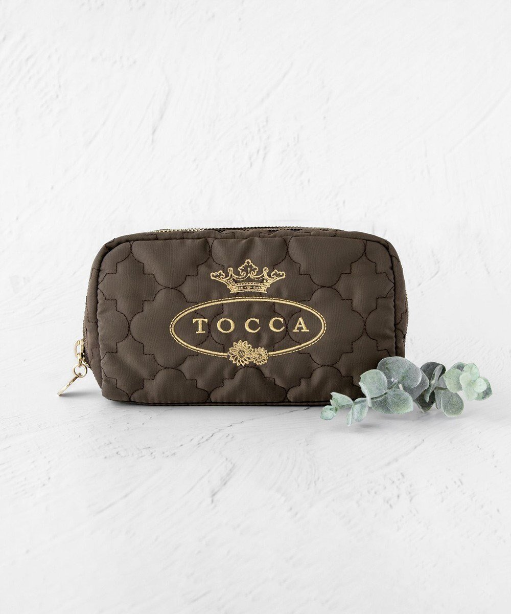 【トッカ/TOCCA】の【撥水】CHECKER CLOVER POUCH ポーチ インテリア・キッズ・メンズ・レディースファッション・服の通販 founy(ファニー) 　ファッション　Fashion　レディースファッション　WOMEN　財布　Wallets　ポーチ　Pouches　2022年　2022　2022-2023秋冬・A/W　Aw/Autumn/Winter//Fw/Fall-Winter/2022-2023　A/W・秋冬　Aw・Autumn/Winter・Fw・Fall-Winter　冬　Winter　キルト　Quilt　ギフト プレゼント　Gift Present　フォルム　Form　フロント　Front　ポケット　Pocket　ポーチ　Pouch　リュクス　Luxe　財布　Wallet　カーキ系|ID: prp329100003482417 ipo3291000000029166823