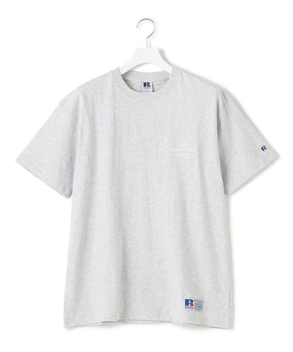 【ジェイプレスヨークストリート/J.PRESS YORK STREET】の【UNISEX】RUSSELL×YORK STREET ロゴTシャツ インテリア・キッズ・メンズ・レディースファッション・服の通販 founy(ファニー) 　ファッション　Fashion　レディースファッション　WOMEN　トップス・カットソー　Tops/Tshirt　シャツ/ブラウス　Shirts/Blouses　ロング / Tシャツ　T-Shirts　カットソー　Cut and Sewn　アメリカン　American　春　Spring　カットソー　Cut And Sew　スポーツ　Sports　定番　Standard　プリント　Print　半袖　Short Sleeve　ユニセックス　Unisex　ラッセル　Russell　ラバー　Rubber　S/S・春夏　Ss・Spring/Summer　夏　Summer　ライトグレー系|ID: prp329100003497422 ipo3291000000023121208