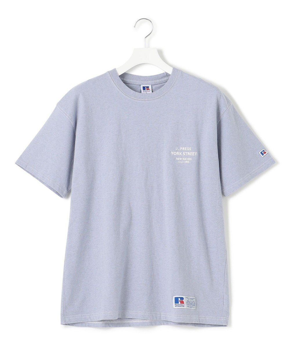 【ジェイプレスヨークストリート/J.PRESS YORK STREET】の【UNISEX】RUSSELL×YORK STREET ロゴTシャツ インテリア・キッズ・メンズ・レディースファッション・服の通販 founy(ファニー) 　ファッション　Fashion　レディースファッション　WOMEN　トップス・カットソー　Tops/Tshirt　シャツ/ブラウス　Shirts/Blouses　ロング / Tシャツ　T-Shirts　カットソー　Cut and Sewn　アメリカン　American　春　Spring　カットソー　Cut And Sew　スポーツ　Sports　定番　Standard　プリント　Print　半袖　Short Sleeve　ユニセックス　Unisex　ラッセル　Russell　ラバー　Rubber　S/S・春夏　Ss・Spring/Summer　夏　Summer　ブルー系|ID: prp329100003497422 ipo3291000000023121210