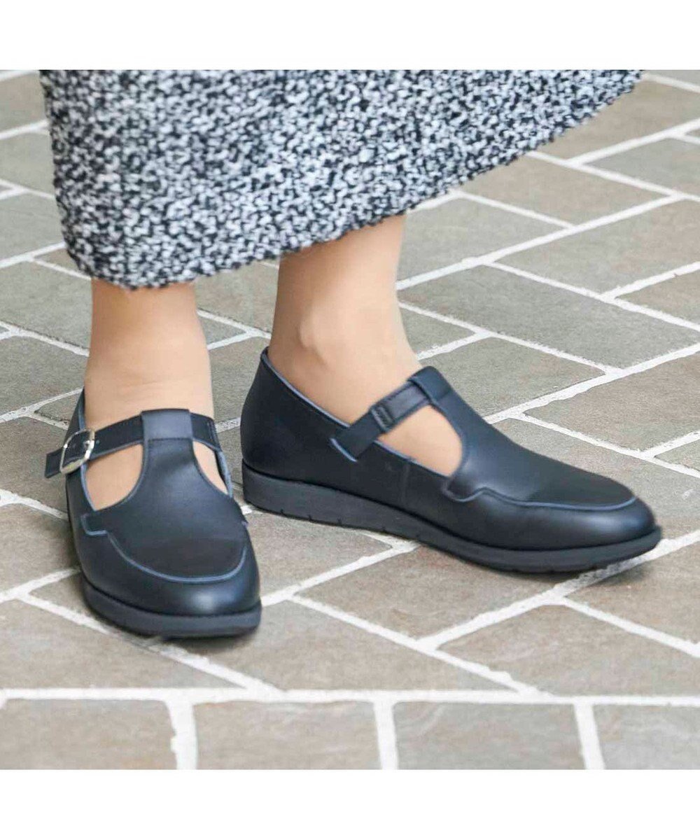 【イング/ing】のing 【WEB限定】Tストラップデザインシューズ インテリア・キッズ・メンズ・レディースファッション・服の通販 founy(ファニー) 　ファッション　Fashion　レディースファッション　WOMEN　クッション　Cushion　軽量　Lightweight　シューズ　Shoes　ストラップシューズ　Strap Shoes　ソックス　Socks　トレンド　Trend　ドレス　Dress　バランス　Balance　フラット　Flat　ベーシック　Basic　ラップ　Wrap　日本製　Made In Japan　ビジネス 仕事 通勤　Business　ブラック|ID: prp329100003513059 ipo3291000000025161064