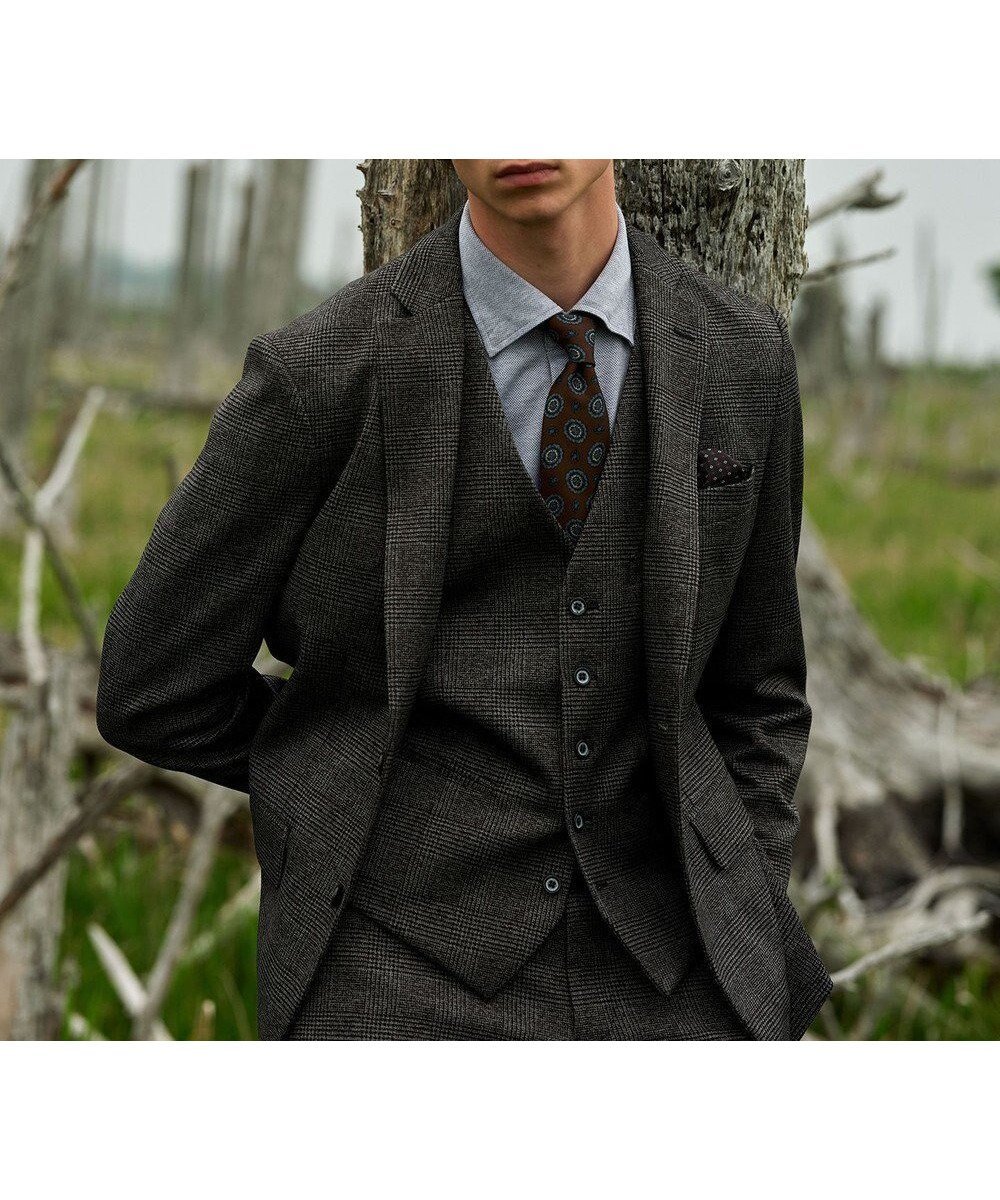 【ジョセフ アブード/JOSEPH ABBOUD / MEN】の【ストレッチ】ツィーディージャージ ジャケット インテリア・キッズ・メンズ・レディースファッション・服の通販 founy(ファニー) 　ファッション　Fashion　メンズファッション　MEN　アウター　Coats Outerwear/Men　テーラードジャケット　Tailored Jackets　A/W・秋冬　Aw・Autumn/Winter・Fw・Fall-Winter　シンプル　Simple　ジャケット　Jacket　ジャージー　Jersey　ストレッチ　Stretch　チェック　Check　ツィード　Tweed　テーラード　Tailored　プリント　Print　ポケット　Pocket　グレー系4|ID: prp329100003513100 ipo3291000000029086791