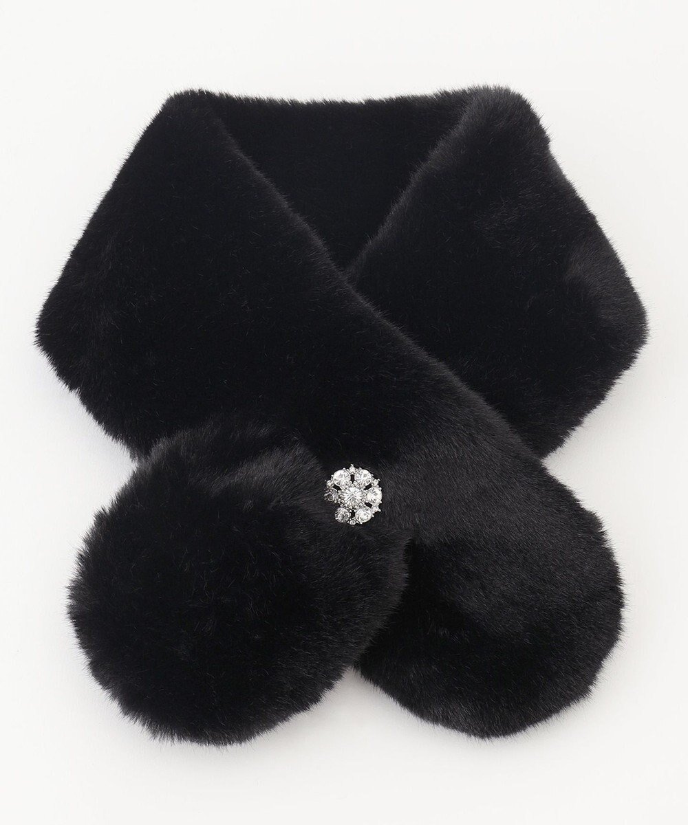 【トッカ/TOCCA】のMINI BIJOUX FUR TIPPET ティペット インテリア・キッズ・メンズ・レディースファッション・服の通販 founy(ファニー) 　ファッション　Fashion　レディースファッション　WOMEN　マフラー　Mufflers　A/W・秋冬　Aw・Autumn/Winter・Fw・Fall-Winter　冬　Winter　エレガント 上品　Elegant　カーディガン　Cardigan　クラシカル　Classical　ストール　Stall　スヌード　Snood　フェイクファー　Faux Fur　ブローチ　Brooch　マフラー　Scarf　リュクス　Luxe　ブラック系|ID: prp329100003515783 ipo3291000000029164045