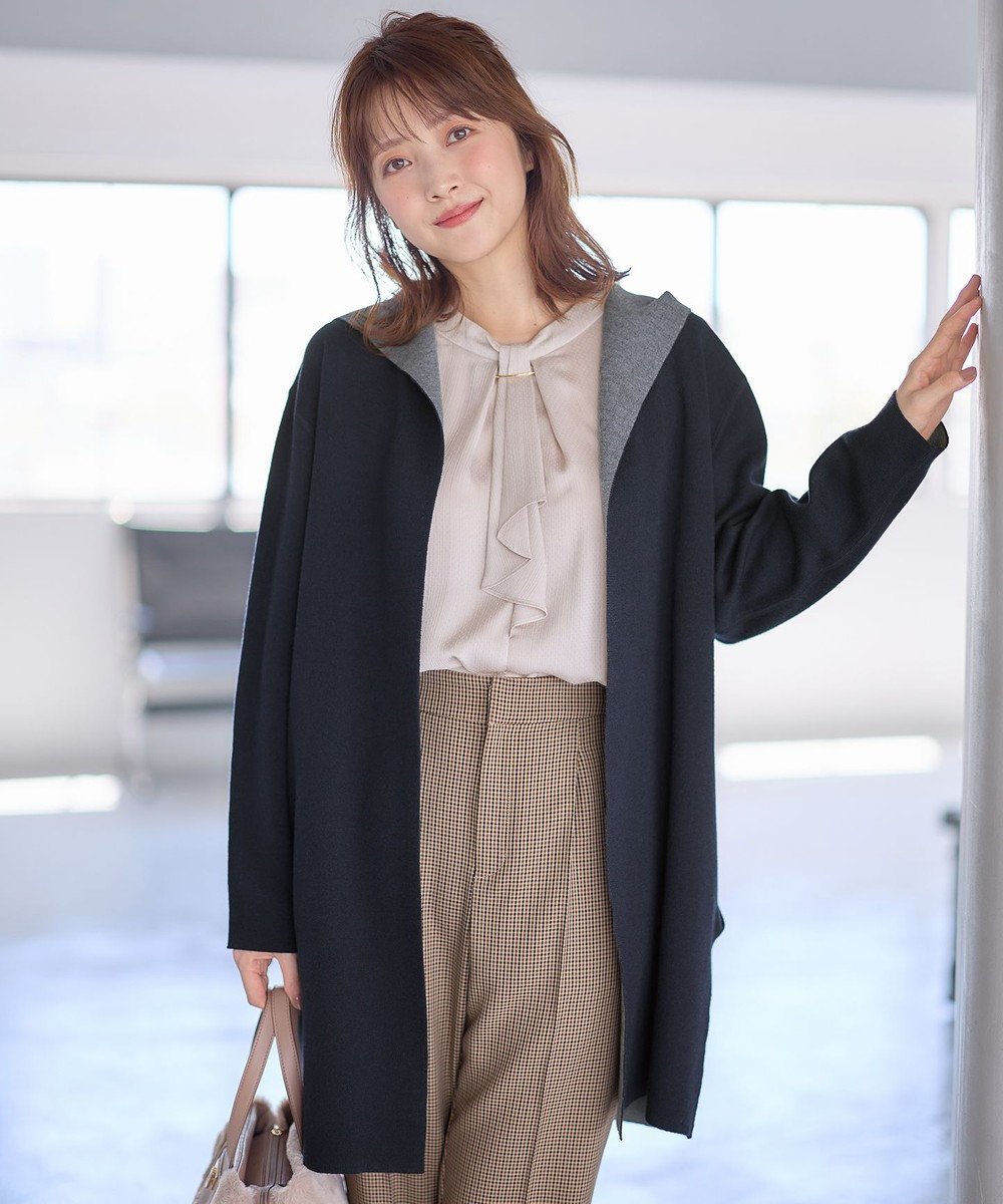 【エニィ スィス/any SiS】の【2WAY】リバーシブルフーディー アウター 人気、トレンドファッション・服の通販 founy(ファニー) 　ファッション　Fashion　レディースファッション　WOMEN　アウター　Coat Outerwear　コート　Coats　ジャケット　Jackets　A/W・秋冬　Aw・Autumn/Winter・Fw・Fall-Winter　おすすめ　Recommend　アクリル　Acrylic　ジャケット　Jacket　パターン　Pattern　ミックス　Mix　リバーシブル　Reversible　エレガント 上品　Elegant　ビジネス 仕事 通勤　Business　 other-1|ID: prp329100003529744 ipo3291000000029162727