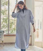 【23区/NIJYUSANKU】の【SLOW/一部店舗限定】コットンオックス シャツワンピース サックスブルーストライプ|ID:prp329100003538461