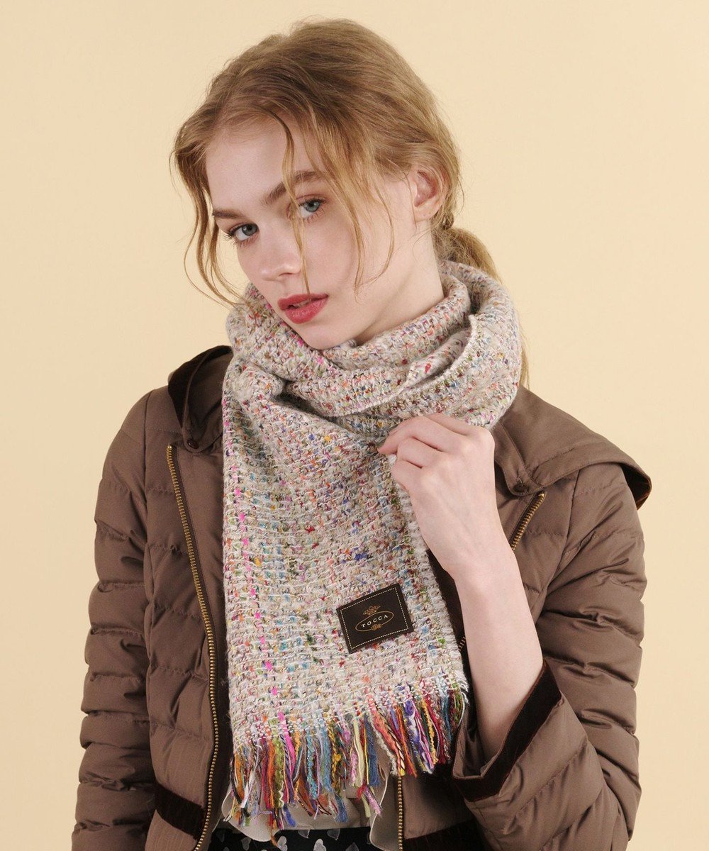 【トッカ/TOCCA】のTWEED STOLE ストール インテリア・キッズ・メンズ・レディースファッション・服の通販 founy(ファニー) 　ファッション　Fashion　レディースファッション　WOMEN　2024年　2024　2024-2025秋冬・A/W　Aw/Autumn/Winter/Fw/Fall/2024-2025　A/W・秋冬　Aw・Autumn/Winter・Fw・Fall-Winter　冬　Winter　エレガント 上品　Elegant　クラシカル　Classical　ショール　Shawl　ストール　Stall　ツイード　Tweed　フランス　France　モダン　Modern　オフ系|ID: prp329100003538480 ipo3291000000028072354