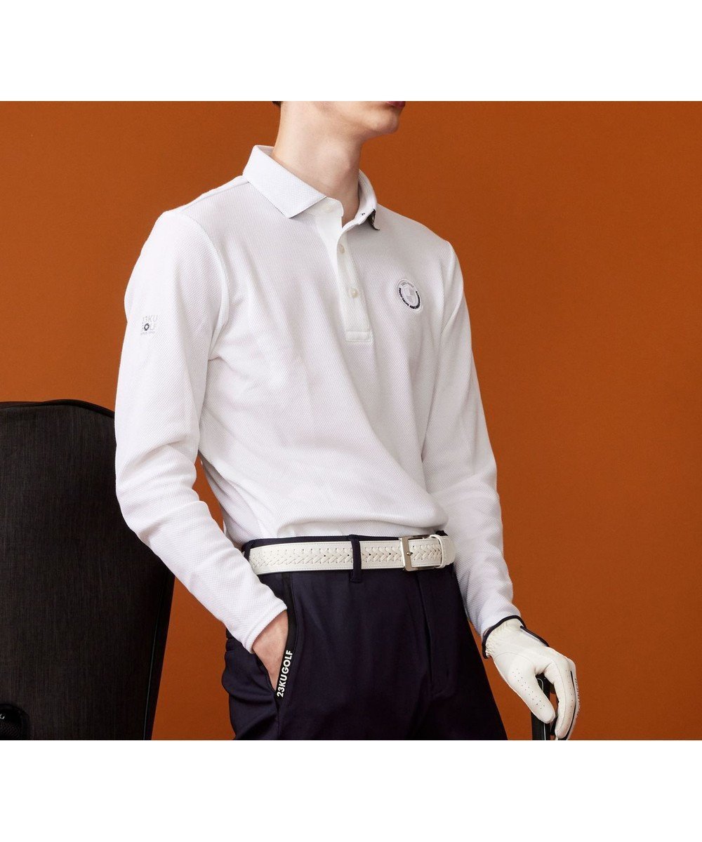 【23区 ゴルフ/23区GOLF / MEN】の定番人気【MEN】ハニカムカノコ 長袖ポロシャツ 人気、トレンドファッション・服の通販 founy(ファニー) 　ファッション　Fashion　メンズファッション　MEN　トップス・カットソー　Tops/Tshirt/Men　シャツ　Shirts　ポロシャツ　Polo Shirts　A/W・秋冬　Aw・Autumn/Winter・Fw・Fall-Winter　ゴルフ　Golf　チェック　Check　ブルゾン　Blouson　ベスト　Vest　ポロシャツ　Polo Shirt　ロング　Long　エレガント 上品　Elegant　人気　Popularity　吸水　Water Absorption　定番　Standard　日本製　Made In Japan　長袖　Long Sleeve　 other-1|ID: prp329100003538668 ipo3291000000029085887