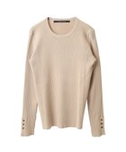 【イェッカ ヴェッカ/YECCA VECCA】の袖釦クルーネックリブニット Beige|ID: prp329100003540145 ipo3291000000029478261