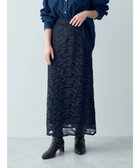 【イェッカ ヴェッカ/YECCA VECCA】の幾何柄レースロングナロースカート Navy|ID: prp329100003540146 ipo3291000000028388397