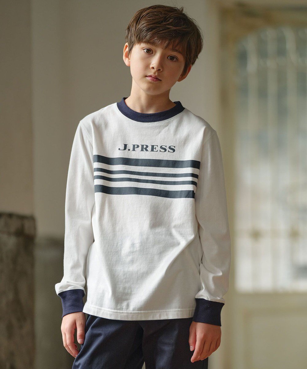 【ジェイ プレス/J.PRESS / KIDS】の【110-130cm】BORDER×COMBI カットソー 人気、トレンドファッション・服の通販 founy(ファニー) 　ファッション　Fashion　キッズファッション　KIDS　トップス・カットソー　Tops/Tees/Kids　2023年　2023　2023-2024秋冬・A/W　Aw/Autumn/Winter//Fw/Fall-Winter/2023-2024　A/W・秋冬　Aw・Autumn/Winter・Fw・Fall-Winter　冬　Winter　カットソー　Cut And Sew　パーカー　Hoodie　ボーダー　Border　長袖　Long Sleeve　 other-1|ID: prp329100003540360 ipo3291000000029385712