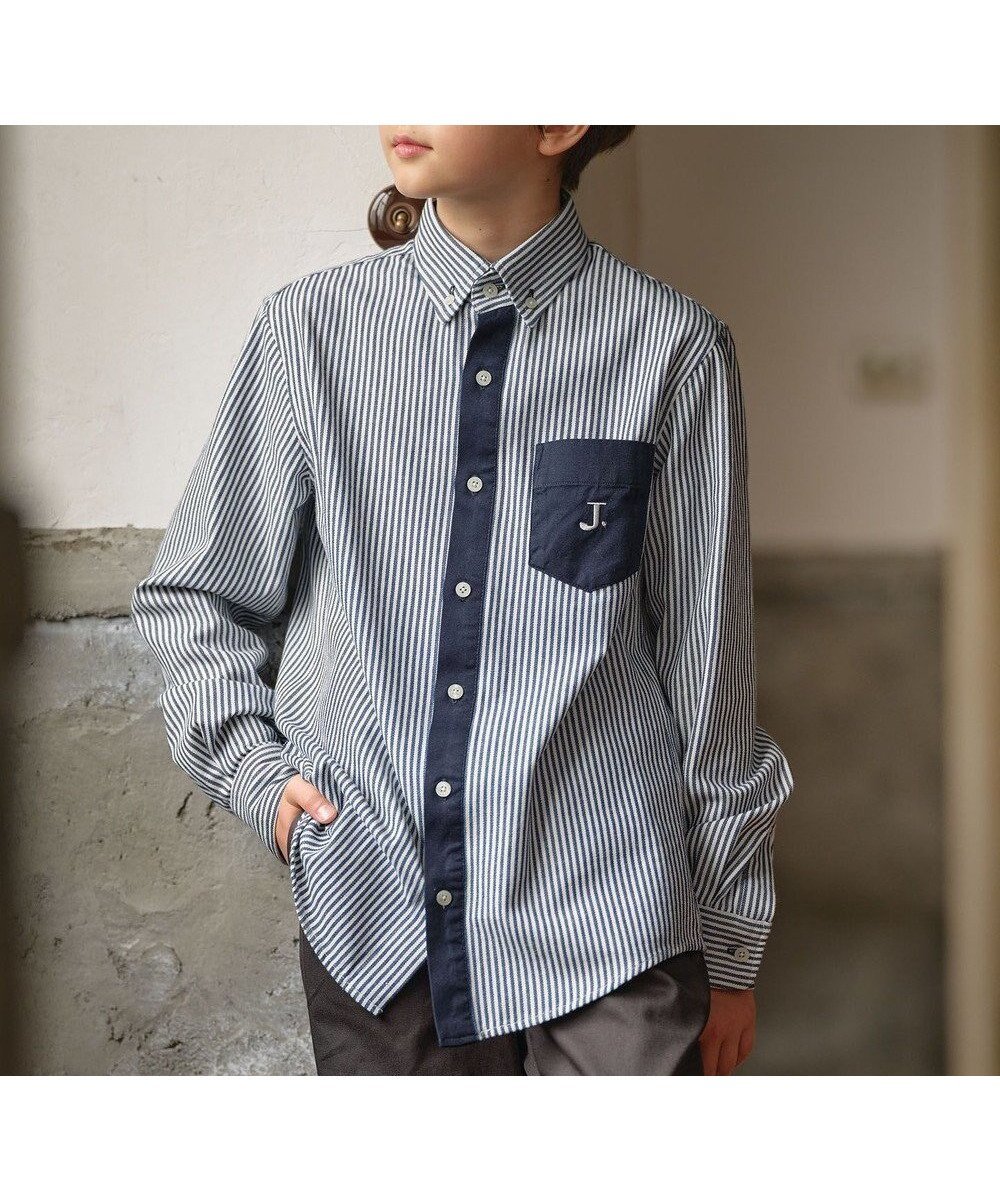 【ジェイ プレス/J.PRESS / KIDS】の【110-130cm】ストライプ&チェック シャツ 人気、トレンドファッション・服の通販 founy(ファニー) 　ファッション　Fashion　キッズファッション　KIDS　トップス・カットソー　Tops/Tees/Kids　2023年　2023　2023-2024秋冬・A/W　Aw/Autumn/Winter//Fw/Fall-Winter/2023-2024　A/W・秋冬　Aw・Autumn/Winter・Fw・Fall-Winter　冬　Winter　おすすめ　Recommend　スウェット　Sweat　ストライプ　Stripe　チェック　Check　フォーマル　Formal　ベスト　Vest　ワンポイント　One Point　羽織　Haori　長袖　Long Sleeve　 other-1|ID: prp329100003540367 ipo3291000000029385717