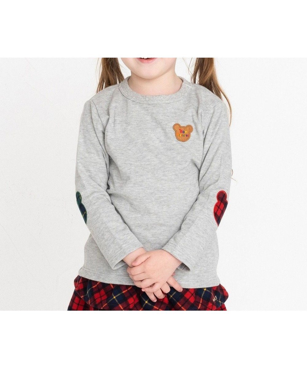 【ミキハウスホットビスケッツ/MIKI HOUSE HOT BISCUITS / KIDS】の【70-110cm】 エルボーパッチ 接結天竺長袖Tシャツ 人気、トレンドファッション・服の通販 founy(ファニー) 　ファッション　Fashion　キッズファッション　KIDS　トップス・カットソー　Tops/Tees/Kids　A/W・秋冬　Aw・Autumn/Winter・Fw・Fall-Winter　S/S・春夏　Ss・Spring/Summer　おすすめ　Recommend　インナー　Inner　カットソー　Cut And Sew　シンプル　Simple　トレーナー　Trainer　ベビー　Baby　冬　Winter　夏　Summer　長袖　Long Sleeve　 other-1|ID: prp329100003547529 ipo3291000000029385141