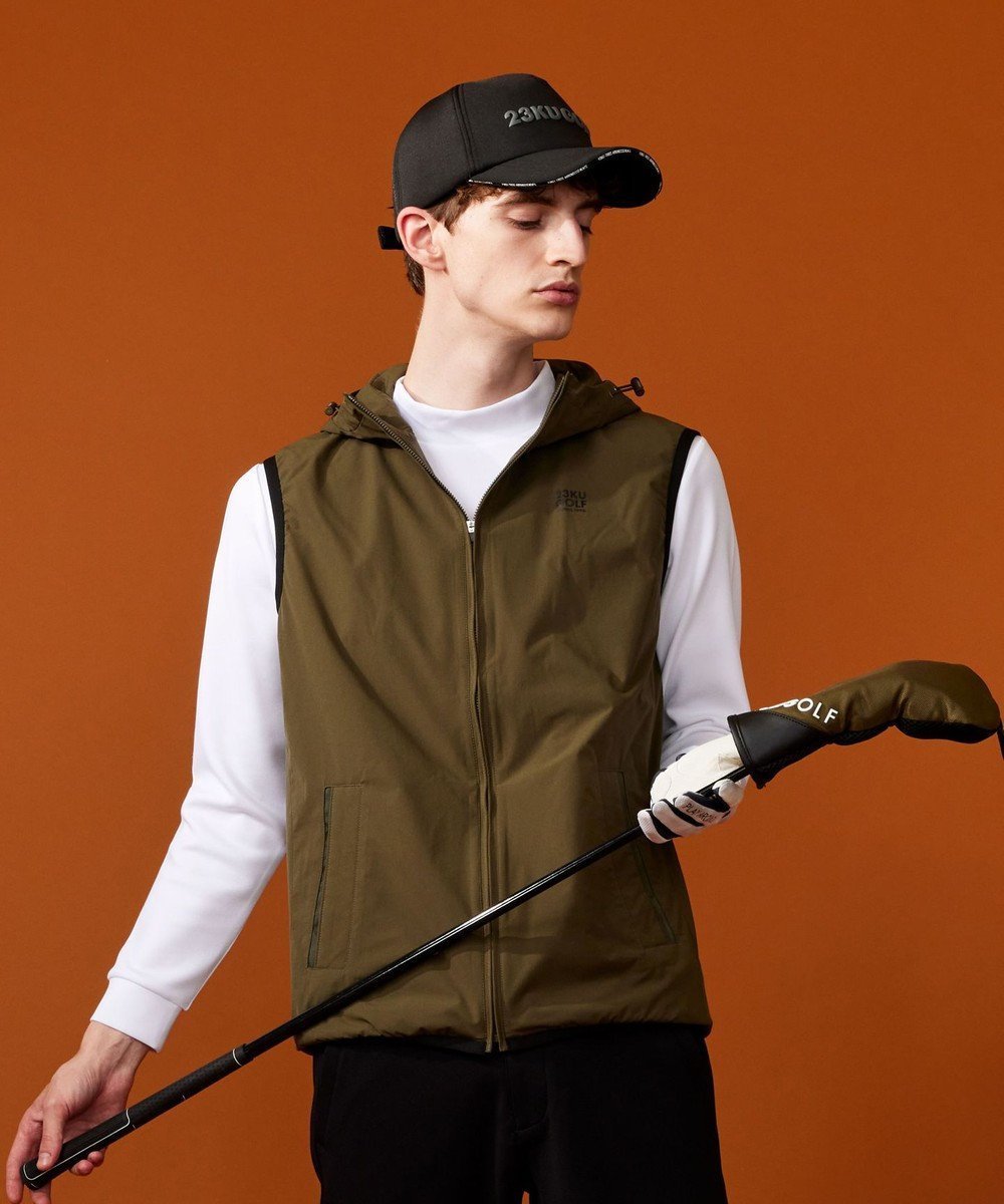 【23区 ゴルフ/23区GOLF / MEN】の【MEN】【撥水・ストレッチ】ライトフード ベスト 人気、トレンドファッション・服の通販 founy(ファニー) 　ファッション　Fashion　メンズファッション　MEN　トップス・カットソー　Tops/Tshirt/Men　ベスト/ジレ　Gilets/Vests　A/W・秋冬　Aw・Autumn/Winter・Fw・Fall-Winter　クール　Cool　ジップ　Zip　ストレッチ　Stretch　タフタ　Taffeta　ベスト　Vest　ポケット　Pocket　 other-1|ID: prp329100003564212 ipo3291000000028718597