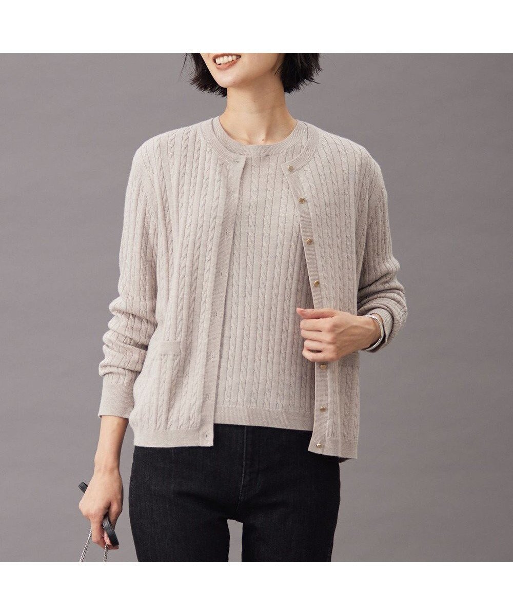 【ジェイ プレス/J.PRESS】の【洗える】KNIT BASIC クルーネック カーディガン インテリア・キッズ・メンズ・レディースファッション・服の通販 founy(ファニー) 　ファッション　Fashion　レディースファッション　WOMEN　トップス・カットソー　Tops/Tshirt　ニット　Knit Tops　カーディガン　Cardigans　A/W・秋冬　Aw・Autumn/Winter・Fw・Fall-Winter　おすすめ　Recommend　カーディガン　Cardigan　クラシック　Classic　ハイネック　High Neck　人気　Popularity　再入荷　Restock/Back In Stock/Re Arrival　定番　Standard　洗える　Washable　ベージュ系|ID: prp329100003578545 ipo3291000000029154674