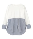 【アンフィーロ 自由区/UNFILO】の【新色追加/抗菌防臭】シャツコンビレイヤードTシャツ オフ×ストライプ|ID: prp329100003578642 ipo3291000000033036979