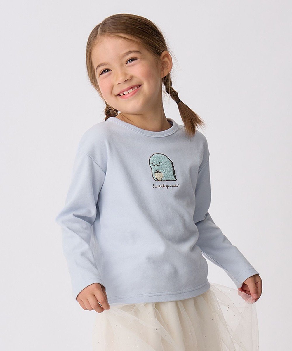 【エニファム/any FAM / KIDS】の【すみっコぐらし】サガラ刺繍 長袖 Tシャツ インテリア・キッズ・メンズ・レディースファッション・服の通販 founy(ファニー) 　ファッション　Fashion　キッズファッション　KIDS Children’s Clothing　トップス・カットソー　Tops/Tees/Kids　おすすめ　Recommend　カットソー　Cut And Sew　キャラクター　Character　ポケット　Pocket　秋　Autumn/Fall　A/W・秋冬　Aw・Autumn/Winter・Fw・Fall-Winter　長袖　Long Sleeve　サックスブルー×とかげ|ID: prp329100003580888 ipo3291000000032573903