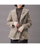 【ジェイ プレス/J.PRESS】の【キルトピン付き】ECOLANAスライバーチェック フーデットアウター ブラウン系3|ID:prp329100003583266