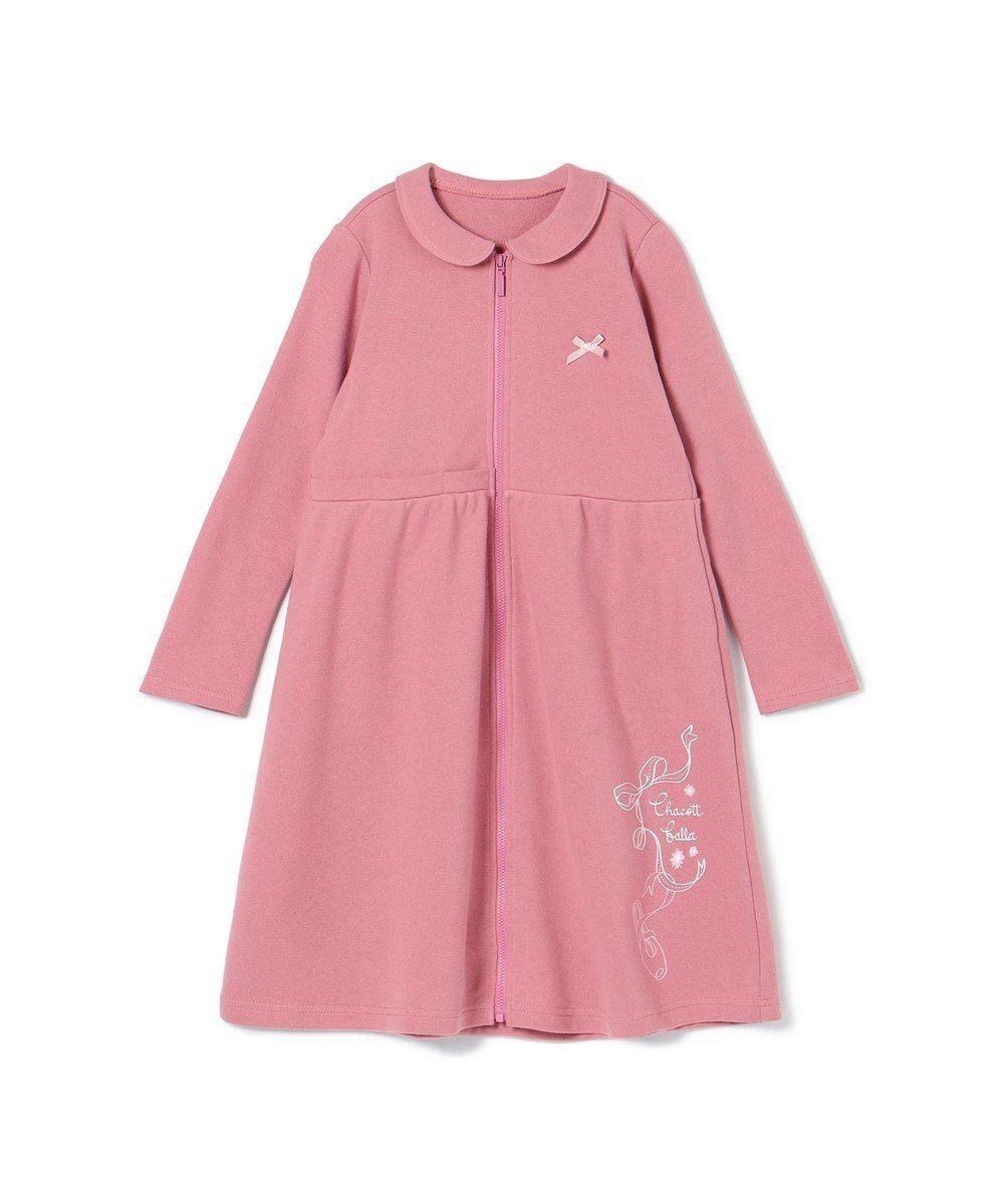 【チャコット/Chacott / KIDS】のジップアップワンピース インテリア・キッズ・メンズ・レディースファッション・服の通販 founy(ファニー) 　ファッション　Fashion　キッズファッション　KIDS　ワンピース　Dress/Kids　ギャザー　Gather　シンプル　Simple　プリント　Print　ポケット　Pocket　モチーフ　Motif　リボン　Ribbon　ローズ　Rose　ワンポイント　One Point　ローズ|ID: prp329100003585754 ipo3291000000028404160