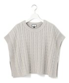 【ジェイプレスヨークストリート/J.PRESS YORK STREET】の【WOMEN】コットンニット ケーブルポンチョ ライトグレー系|ID: prp329100003596894 ipo3291000000031972180