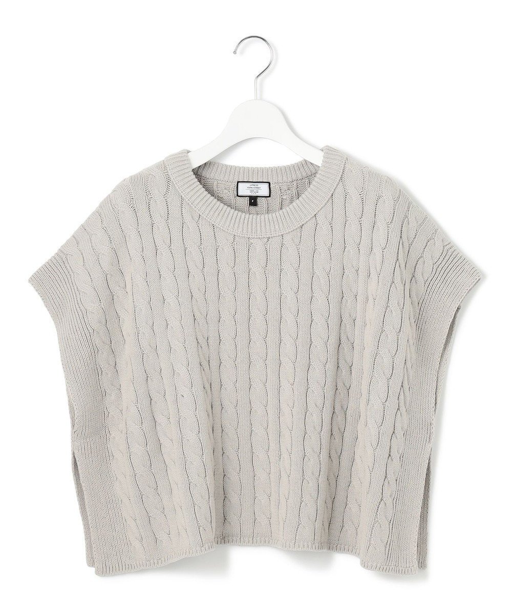 【ジェイプレスヨークストリート/J.PRESS YORK STREET】の【WOMEN】コットンニット ケーブルポンチョ インテリア・キッズ・メンズ・レディースファッション・服の通販 founy(ファニー) 　ファッション　Fashion　レディースファッション　WOMEN　アウター　Coat Outerwear　ポンチョ　Ponchos　トップス・カットソー　Tops/Tshirt　ニット　Knit Tops　ベスト/ジレ　Gilets/Vests　ブルゾン　Blouson　ベスト　Vest　冬　Winter　A/W・秋冬　Aw・Autumn/Winter・Fw・Fall-Winter　S/S・春夏　Ss・Spring/Summer　夏　Summer　ライトグレー系|ID: prp329100003596894 ipo3291000000031972180