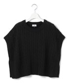 【ジェイプレスヨークストリート/J.PRESS YORK STREET】の【WOMEN】コットンニット ケーブルポンチョ ブラック系|ID: prp329100003596894 ipo3291000000031972181