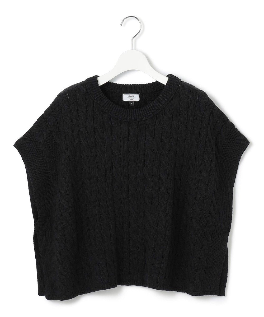【ジェイプレスヨークストリート/J.PRESS YORK STREET】の【WOMEN】コットンニット ケーブルポンチョ インテリア・キッズ・メンズ・レディースファッション・服の通販 founy(ファニー) 　ファッション　Fashion　レディースファッション　WOMEN　アウター　Coat Outerwear　ポンチョ　Ponchos　トップス・カットソー　Tops/Tshirt　ニット　Knit Tops　ベスト/ジレ　Gilets/Vests　ブルゾン　Blouson　ベスト　Vest　冬　Winter　A/W・秋冬　Aw・Autumn/Winter・Fw・Fall-Winter　S/S・春夏　Ss・Spring/Summer　夏　Summer　ブラック系|ID: prp329100003596894 ipo3291000000031972181