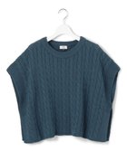 【ジェイプレスヨークストリート/J.PRESS YORK STREET】の【WOMEN】コットンニット ケーブルポンチョ ピーコックグリーン系|ID: prp329100003596894 ipo3291000000031972182