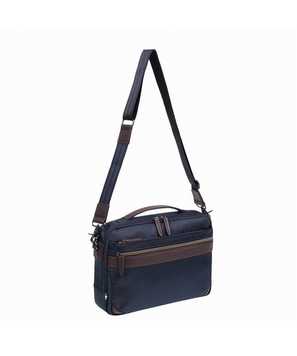 【エース バッグズ アンド ラゲッジ/ACE BAGS & LUGGAGE / MEN】のArcapel アルカペル スペイド ヨコ型ショルダーバッグ 17424 メンズバッグ 斜め掛け お出かけ インテリア・キッズ・メンズ・レディースファッション・服の通販 founy(ファニー) 　ファッション　Fashion　メンズファッション　MEN　バッグ　Bag/Men　ショルダー　Shoulder　ポケット　Pocket　メンズ　Mens　ネイビー×ブラウン|ID: prp329100003600198 ipo3291000000028717258