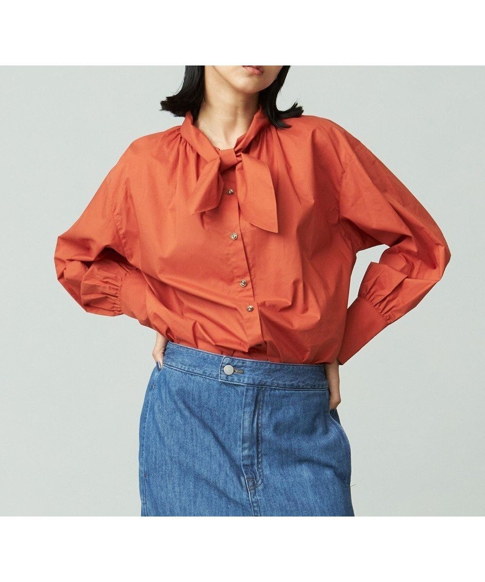 【ジェイプレスヨークストリート/J.PRESS YORK STREET】の【WOMEN】コットンボータイ ブラウス 人気、トレンドファッション・服の通販 founy(ファニー) 　ファッション　Fashion　レディースファッション　WOMEN　トップス・カットソー　Tops/Tshirt　シャツ/ブラウス　Shirts/Blouses　A/W・秋冬　Aw・Autumn/Winter・Fw・Fall-Winter　インナー　Inner　カフス　Cuffs　ジャケット　Jacket　タイプライター　Typewriter　デニム　Denim　 other-1|ID: prp329100003607291 ipo3291000000028369056