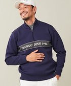 【23区 ゴルフ/23区GOLF / MEN】の【MEN】【 蓄熱裏地付き/ウォッシャブル】ロゴ ダブルジャガードニット ネイビー系|ID: prp329100003653351 ipo3291000000027416891