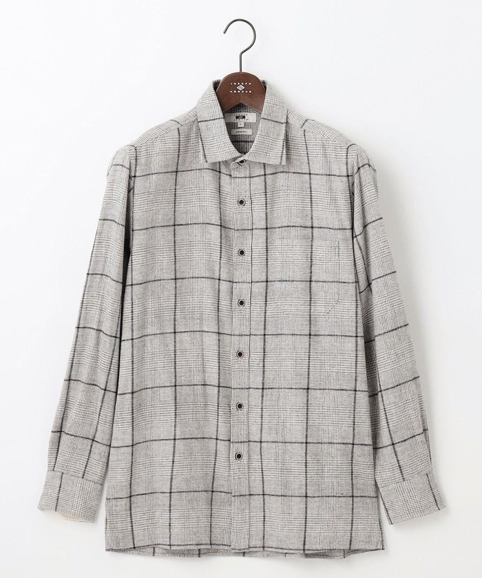 【ジョセフ アブード/JOSEPH ABBOUD / MEN】の【柔らかな肌触り】 オーガニックラフィ グレンチェックシ ャツ インテリア・キッズ・メンズ・レディースファッション・服の通販 founy(ファニー) https://founy.com/ ファッション Fashion メンズファッション MEN トップス・カットソー Tops/Tshirt/Men シャツ Shirts A/W・秋冬 Aw・Autumn/Winter・Fw・Fall-Winter インナー Inner チェック Check モノトーン Monotone |ID: prp329100003658429 ipo3291000000027412618