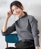 【ティアクラッセ/Tiaclasse】の【安田美沙子さん着用・選べる2type・洗える】 フリルニットトップス フリル襟:チャコール|ID: prp329100003675394 ipo3291000000034331303